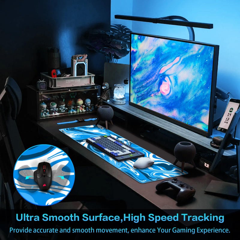 Canjoy Gaming Mouse Pad  Fluid Pattern Mouse Pad 31.5x11.8inch Large Extended Computer Mouse Mat Keyboard Full Desk Mousepad for Gaming  Office  Home - Image 3